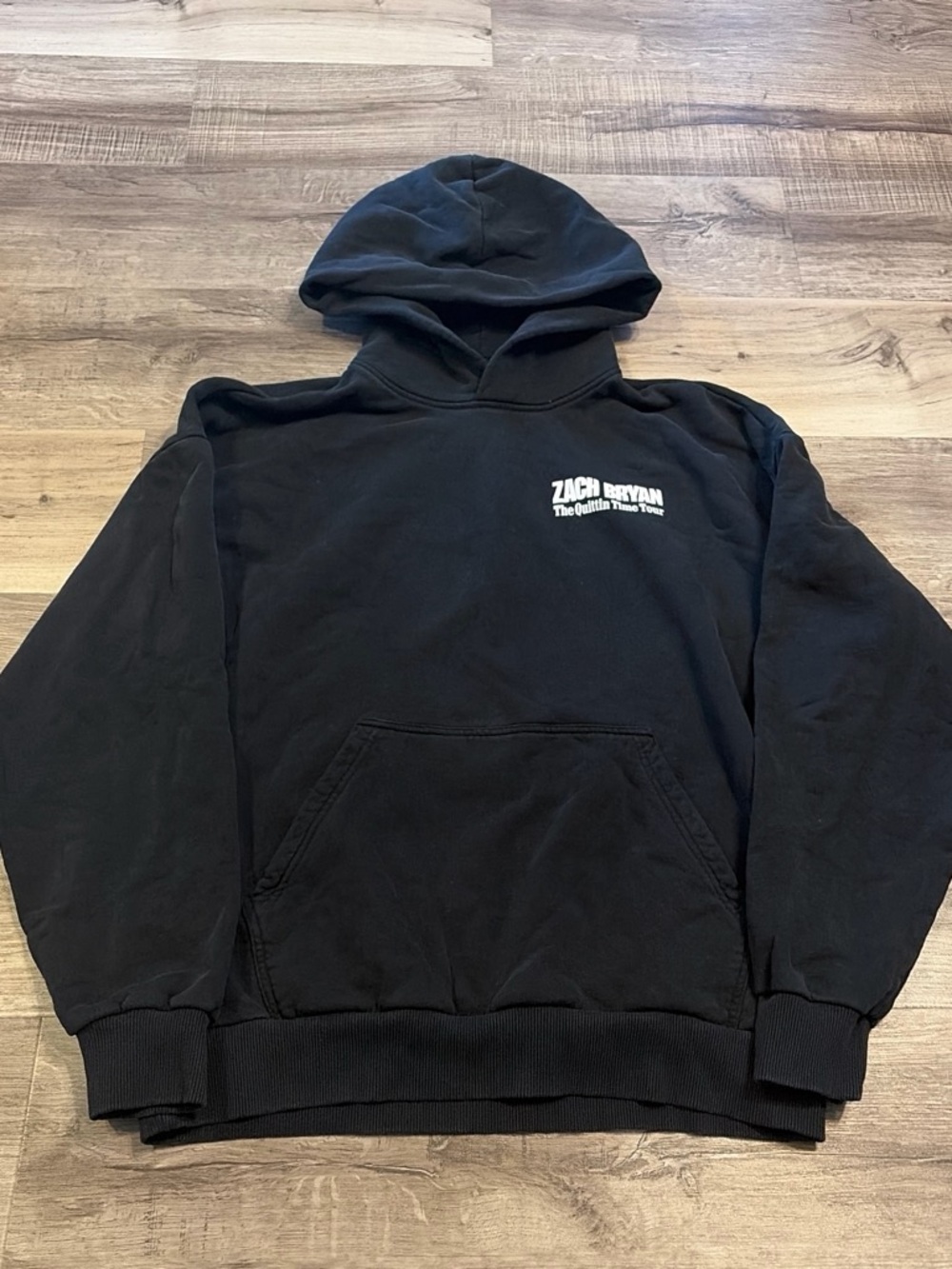 Black Logo Hooded Pullover Sweatshirt